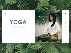 a woman sitting in a lotus position on top of a mat with the words yoga above her