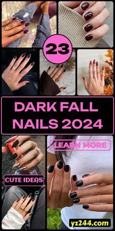 You can never go wrong with a fresh mani! 🎨✨ Find the look that speaks to you and get creative with your nails. 💕 Save this pin for your next appointment! Nail Ideas Almond Shape Black, Black Fall Nails Acrylic, October Dipped Nails Ideas, Short Nails Ideas Dip Powder, Fall Nails 2024 Black, Dark Fall Acrylic Nails, Fall Dip Powder Nails Ideas, Matte Dip Powder Nails Fall, Dark Fall Color Nails