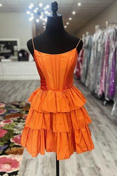 Orange Hoco Dress, Short Puffy Dresses, Homecoming Dresses For Teens, Green Homecoming Dresses, Ruffle Prom Dress, Mini Homecoming Dresses, Red Homecoming Dresses, Tulle Homecoming Dress, Pink Homecoming Dress