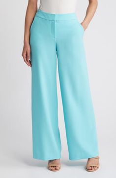 Tahari ASL Wide Leg Pants | Nordstrom Spring Wide Leg Pants With Welt Pockets For Office, 4-way Stretch Dress Pants For Spring Workwear, Wide Leg Dress Pants With Welt Pockets, Summer Wide Leg Elastane Pants For Work, Wide Leg Pants With Welt Pockets For Office, Spring Wide Leg Ankle-length Pants With Welt Pockets, Stretch Wide Leg Full-length Pants With Welt Pockets, Summer Wide Leg Elastane Pants, 4-way Stretch Pants For Business Casual In Spring