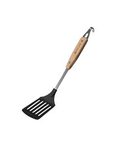 a spatula with a wooden handle is shown