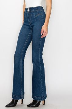 Details Style No. AT1118FLM Elevate your denim game with the High Rise Modern Flare Jeans, a blend of contemporary design and classic elegance for a sophisticated and fashionable look. Highlights Super Stretchy Denim Comfort High Quality Material Dart Detail Flare High Rise Wide Waist Band Modern Curvy Modern Dark Stone Wash Wide Hem Detail Shape & fit • Flare • High rise • Wide HemSpecifications: Front Rise: 11 inches Inseam: 33 inches Elegant Medium Wash Denim Bottoms, Elegant Denim Blue Bottoms For Fall, Elegant Fitted Denim Flare Jeans, Modern Medium Wash Bottoms For Fall, Modern Fitted Denim Flare Jeans, Modern Fitted Flare Denim Jeans, Elegant Dark Wash Bottoms For Fall, Elegant Dark Wash Fall Bottoms, Classic Flare Denim Bottoms