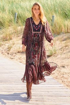 Soft Surroundings Clothing, Mosaic Dress, Soft Surroundings Dresses, Boho Summer Outfits, Modest Dress, Bohemian Summer, Bohemian Maxi Dress, Boho Chic Outfits, Style Maxi Dress