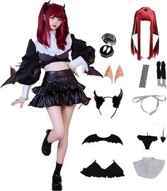 Buy My Dress Up Darling Cosplay Costume Marin Kitagawa Little Devil Lingerie Set with Headgear Tail Devil Lingerie, My Dress Up Darling Cosplay, Rizu Kyun, Marin Cosplay, Marin Kitagawa Cosplay, Cosplay Patterns, Dress Impress, Shoes Anime, Dress Anime