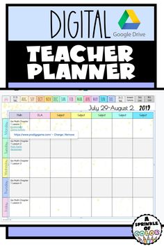 a teacher planner with the text digital teacher planner on it and an image of a computer screen