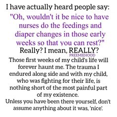 a poem written in purple with the words, i have actually heard people say oh, wouldn't be nice to have nurses