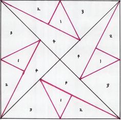 an image of a square with four intersecting lines in it and the number one on each side