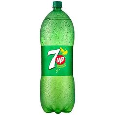 a bottle of 7up water on a white background