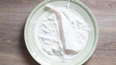 a plate with some white powder on it