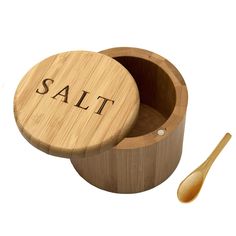 PRICES MAY VARY. Not only salt container: VICUKIE Salt box is for keeping table salt, gourmet salts, herbs or favorite seasonings.You can also call it salt and pepper bowls. "SALT", permanently laser: Our salt cellar lid etched with a "SAlT", make much more interesting on your kitchen. Swivel function: This salt shaker have built-in magnet make the lid and body closed tightelly,and easy to open or close even by one hand. Good material: The bambo is gentler on knives than plastic and easier to cl Salt Storage, Salt Container, Gourmet Salt, Sugar Container, Moso Bamboo, Bamboo Box, Salt Box, Salt And Pepper Grinders, Spice Storage