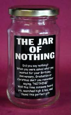 a jar that has some kind of message on it