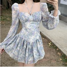 Vintage Floral Fairy Dress Women Sweet Korean Elegant · Shop Zola · Online Store Powered by Storenvy Floral One Piece Dress, Floral Fairy Dress, Fairy Dress Women, Y2k Mini Dress, Floral Fairy, Spring Dresses Casual, Short Party Dress, Floral One Piece, Korean Fashion Women