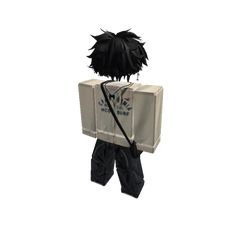 the back of a paper doll with black hair and an open suitcase on it's shoulder