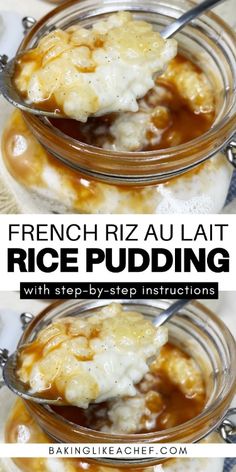 french riza au lait rice pudding with step - by - step instructions is an easy and delicious dessert