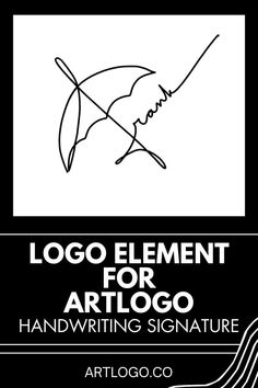 a black and white photo with the words logo element for artlogo handwriting signature