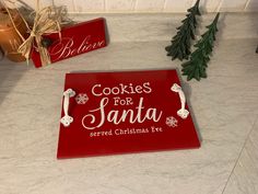 cookies for santa serving trays on the counter