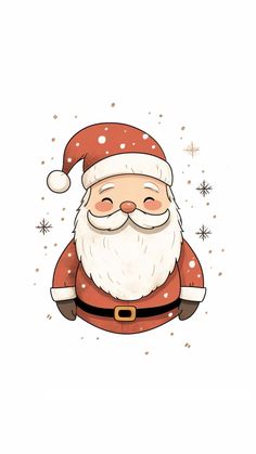 santa claus with snowflakes and stars in the background, on a white background