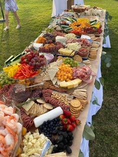 a long table filled with different types of food