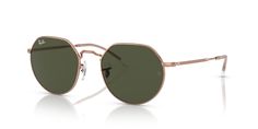 Ray-Ban JACK RB3565 Sunglasses Rose Gold / Grey / Green Rose Gold Sunglasses, Modern Shapes, Prescription Sunglasses, Grey Green, Polarized Lenses, Ray Ban Sunglasses, Pink Brown, Prescription Lenses, Red Gold