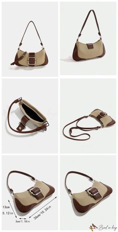 BirdinBag – Stylish Medium Colorblock Baguette Bag with Buckle Decoration – Bird in Bag Everyday Rectangular Baguette Bag With Adjustable Handle, Rectangular Canvas Bag With Adjustable Handle, Retro Baguette Bag With Detachable Strap For Everyday, Everyday Use Baguette Bag With Adjustable Strap, Brown Crossbody Baguette Bag With Adjustable Handle, School Baguette Bag With Adjustable Strap, Baguette Bag With Detachable Handle For Daily Use, Everyday Satchel Baguette Bag With Phone Holder, Brown Baguette Bag For Daily Use