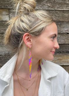 These earrings reflect the cultural traditions of indigenous artisans from Chiapas Mexico. It can take up to an hour to finish every pair. We know you're going to love them as much as we do! They are lightweight and add a pop of color to any outfit. Easy to wear from day to night.  As a special thank you every shipment will receive a FREE GIFT!! Thank you for visiting - Gracias por visitarnos!  Be sure to favorite our shop to get updates on all our new items! Artisan Beaded Drop Earrings For Pierced Ears, Artisan Beaded Drop Earrings, Long Drop Earrings With Ear Wire For Festival, Handmade Festive Drop Tassel Earrings, Festival Dangle Tassel Earrings With Ear Wire, Artisan Beaded Dangle Earrings For Festive Occasions, Festival Long Drop Earrings With Dangling Beads, Artisan Drop Beaded Earrings Sold Individually, Long Drop Earrings With Dangling Beads For Festival