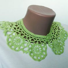 Green collar necklace Crochet collar necklace Romantic lace collar green  Summer necklace Flowers co Crochet Lace Collar, Spider Necklace, Felt Beads, Collared Greens, Crochet Collar, Romantic Lace, Summer Necklace, Black Crochet, Lace Collar