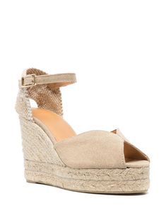 Castañer Bianca Wedge Espadrilles - Farfetch Beige Closed Toe Wedge Sandals With Wrapped Heel, Beige Wedge Sandals With Buckle Closure, Beige Wedge Sandals With Ankle Strap And Wrapped Heel, Natural Wedge Sandals With Woven Sole And Round Toe, Beige Round Toe Wedge Sandals With Buckle Closure, Ankle Strap Espadrilles With Buckle Closure, Natural Color Open Toe Platform Espadrilles, Natural Open Toe Platform Espadrilles, Beige Wedge Sandals With Cork-bed Midsoles And Round Toe