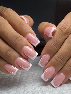 Simple Nails Acrylic French Tips, Short Acrylic Nails Ballerina, Square Nails Inspo Summer, Summer Acrylic Nails Square Medium, French Nails Sparkle, French With Diamonds, Graduation Nails Square, Summer Nails Medium, Summer Elegant Nails