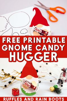 printable gnome candy hugger for kids and adults to make with their own hands