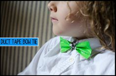 Duct tape bow tie - stylish, cheap, easy and fun accessory for boys! A fun handicraft or gift to make. Duct Tape Bows Diy, Duct Tape Costumes, Duct Tape Clothes, Duct Tape Wallet Easy, Boys Life, Crafty Mama