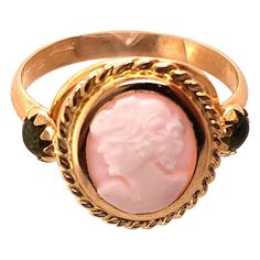 14 Karat Yellow Gold Cameo Ring with Stones . Size 9 4 grams total weight Ring Stones, Masonic Ring, Contemporary Ring, Cameo Ring, Gold Signet Ring, Modern Ring, Domed Ring, 14k Gold Ring, Size 10 Rings