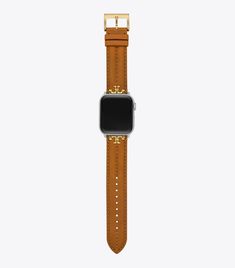 Kira Band for Apple Watch®, Luggage Leather: Women's Designer Strap Watches | Tory Burch Tory Burch Watch, Apple Watch Bands Women, Womens Designer Watches, Kira Chevron, Watch Women's, Designer Watches, Circle Earrings Studs, Smart Watches, Iphone Accessories