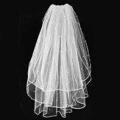 a white veil on a black background