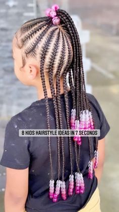 Black Kid Hair Styles, Twisted Braid Hairstyles, Braid Hairstyles Ideas, Girls Braided Hairstyles Kids, Kid Braids, Twisted Braid, Cornrow Ponytail