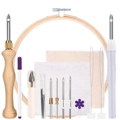 an embroidery kit with various tools and accessories