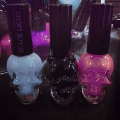 Skull Nails, Emo Aesthetic, 2000s Emo, Nail Polish Bottles