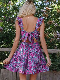 Multicolor Boho  Sleeveless Polyester Floral,All Over Print Cami Embellished Non-Stretch Summer Women Dresses 2023 Summer Dress, Summer Dress Trends, Bride Lingerie, Mini Dresses Online, Elegante Casual, Shein Dress, Mini Robes, Dress For Short Women, Dresses Short