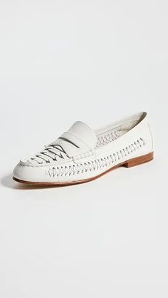 Loeffler Randall Rachel Crochet Raffia Loafers | Shopbop Leather Loafers With Woven Sole And Flat Heel, Leather Loafers With Woven Sole And Almond Toe, Chic Loafers With Woven Sole And Round Toe, Flat Leather Loafers With Woven Sole, Leather Loafers With Woven Sole, Woven Leather Loafers, Chic Loafers With Woven Sole For Workwear, Loeffler Randall Shoes, Natural Branding