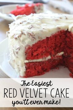 the best red velvet cake you'll ever make with only one bite taken from it