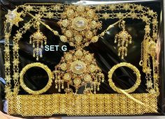 1. Necklace (60 cm.) 2.Earrings 3.Belt 37 inches. 4. Body chian product of Thailand. Gold Sets For Evening Festivals, Traditional Gold Evening Sets, 2 Earrings, Thai Dress, Silver Accessories, Wedding Jewelry Sets, Jewelry Sets, Wedding Jewelry, Thailand