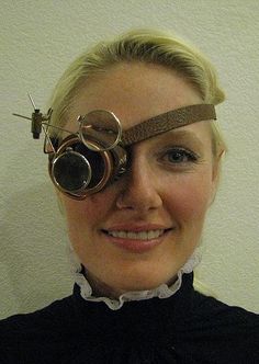 Steampunk Monocle, Steampunk Googles, Outer Space Costume, Steampunk Eye, Hair Stages, Steampunk Character, Met Gala Outfits, Steampunk Goggles, Steampunk Hat