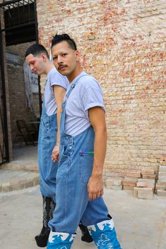 Casual Fitted Overalls For Streetwear, Retro Cotton Overalls For Streetwear, Casual Bib Front Overalls For Streetwear, Fitted Cotton Overalls For Streetwear, Relaxed Fit Medium Wash Overalls For Streetwear, Pride Overalls, Denim Coverall, Pride Parade, Pride Flags