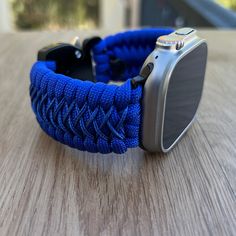 "Handcrafted with 100% Nylon Paracord \"MADE IN USA\".   Our Products include:    ➖Custom handcrafted watch bands \"According to You\". No matter how small or big your wrist size, we will craft your perfect fitting band (wrist size picture measurement required).  ➖Variety of styles to choose from. You may order your band \"As pictured\", or feel free to request changes. If you don't see your favorite style in our page or watch category yet, please contact us and we can discuss your options.  ➖Va Handmade Blue Watch Bands For Everyday Use, Durable Adjustable Blue Watch Bands, Customizable Adjustable Apple Watch Band For Outdoor, Customizable Adjustable Blue Watch Bands, Handmade Adjustable Apple Watch Band, Paracord Crafts, Paracord Watch, Handmade Watch Bands, Paracord Tutorial