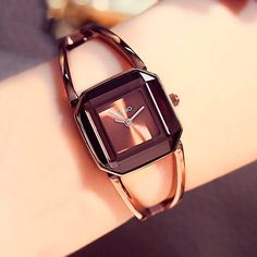 Item Type: Wristwatch Movement: Quartz Display Type: Analog Material: Metal Alloy, Hardlex Case Shape: Square Clasp Type: Bracelet Clasp Water Resistance Depth: Not Waterproof Case Diameter: 2.5 cm / 0.98 inch Case Thickness: 1.1 cm / 0.43 inch Band Length: 20 cm / 7.87 inch Band Width: 0.6 cm / 0.24 inch Package Dimensions: 1 x 1 x 1 cm / 0.39 x 0.39 x 0.39 inch Package Weight: 0.07 kg / 0.15 lbs Package Includes One Wristwatch Watches Bracelets, Skeleton Bracelet, Ladies Bracelet Watch, Trendy Watches, Square Fashion, Swiss Army Watches, Skeleton Watches, Bracelet Rose Gold, Bracelet Watches Women