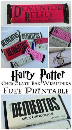 harry potter chocolate bar wrapper with free printables and instructions to make it