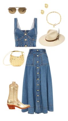 Jean Dress Western Outfit, Western Wear Outfits Fashion Trends, Denim Dress Western Outfit, 90s Western Fashion Women, Country Concert Denim Dress, Fancy Country Outfits, Denim Outfits For Women, Summer Denim Fitted Corset Dress