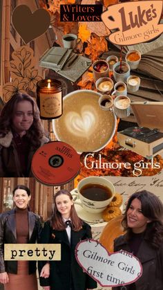 the collage shows two women and coffee