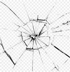 a broken glass window that has been shattered and is black and white, hd png