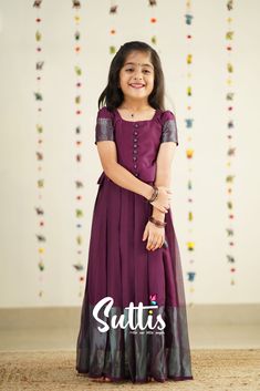 Traditional Pavadai Sattai designed by Suttis - Ival in Mabia. Whatsapp - +91 99526 79935 #suttis, #ivalinmabia, #kids, #pavadaisattai, #ival, #kidsdress, #mabia, #boutique, #traditional Kids Crop Tops Designs, Pavadai Sattai Designs, Georgette Crop Top, Long Frocks For Girls, Pattu Pavadai Designs, Pavadai Sattai, Cotton Frocks For Kids