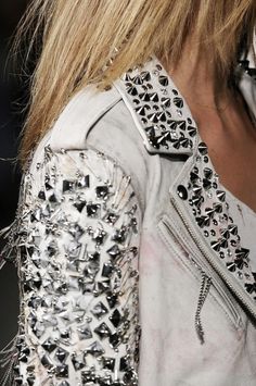 Sweet Image, Studs And Spikes, White Studs, Pastel Outfit, Dress Sweater, Studded Leather